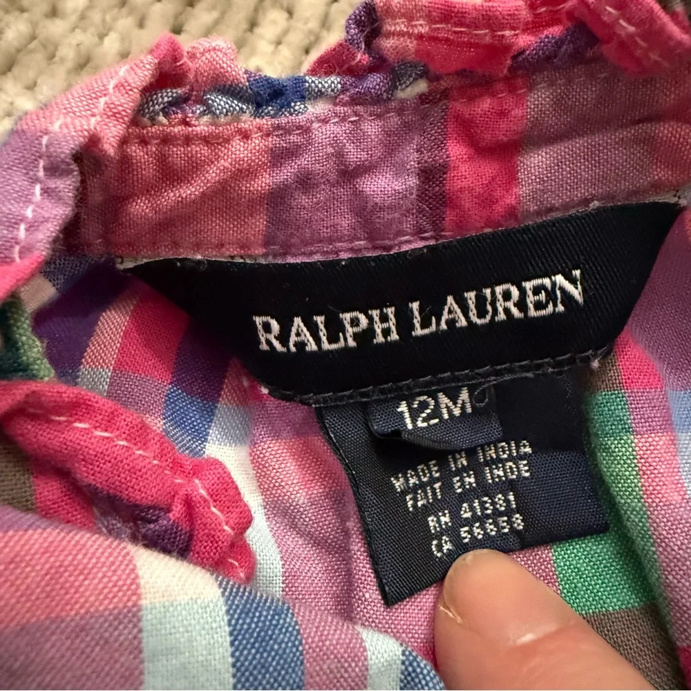 Ralph Lauren‎ Baby Madras Plaid Long Sleeve Dress – Size 12M Timeless Old Money